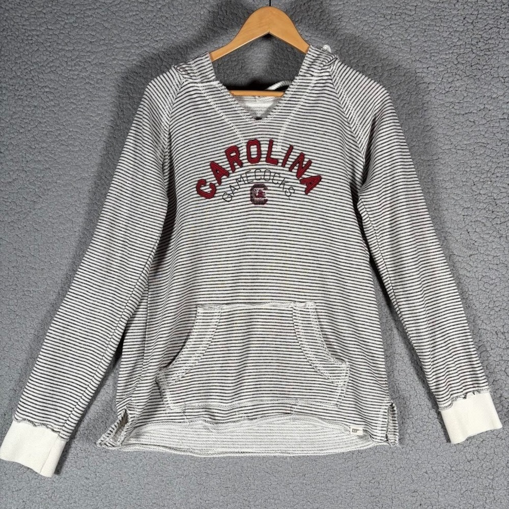 Carolina Gamecocks Hoodie Mens M Blue 84 Striped Cotton Blend Stretch Light *
